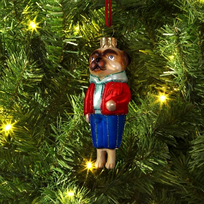 Christmas Glass Pug Dog Ornament - Wondershop™ 3 Christmas Glass Pug Dog Ornament - Wondershop™