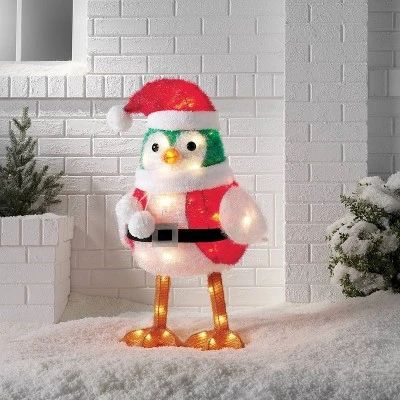 Incandescent Tinsel Santa Bird Christmas Novelty Sculpture Light With Clear Color Light Bulb - Wondershop™ 3 Incandescent Tinsel Santa Bird Christmas Novelty Sculpture Light With Clear Color Light Bulb - Wondershop™
