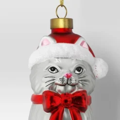 Christmas Glass Cat Santa Hat Ornament - Wondershop™ 5 Christmas Glass Cat Santa Hat Ornament - Wondershop™ -Wondershop GUEST a75d1d30 9133 4574 a683 a241f9e0849c