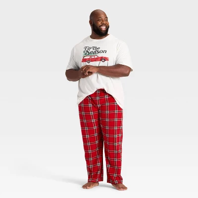 Men's Plaid Microfleece Holiday Matching Family Pajama Pants - Wondershop™ Red 4 Men's Plaid Microfleece Holiday Matching Family Pajama Pants - Wondershop™ Red - Image 2