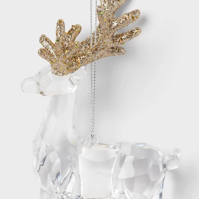 Acrylic Deer With Glittered Antlers Christmas Tree Ornament - Wondershop™ 4 Acrylic Deer With Glittered Antlers Christmas Tree Ornament - Wondershop™ - Image 2