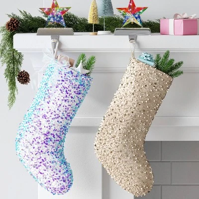 21" Christmas Iridescence Sequins Stocking With Bow - Wondershop™ 3 21" Christmas Iridescence Sequins Stocking With Bow - Wondershop™