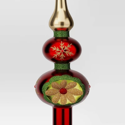 Christmas Plastic Finial Tree Topper Red/Green - Wondershop™ 4 Christmas Plastic Finial Tree Topper Red/Green - Wondershop™ - Image 2