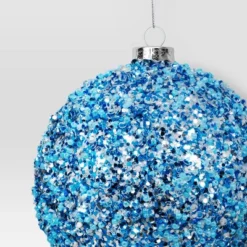4" Christmas Chunkey Glitter Ball Ornament Light Blue - Wondershop™ -Wondershop GUEST b2c288cd 71dd 4413 a14c 4aa440d63182