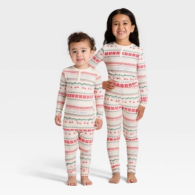 Toddler "Let It Snow" Fair Isle Cozy Knit Long Sleeve Shirt And Pants Holiday Matching Family Pajama Set - Wondershop™ Cream 7 Toddler "Let It Snow" Fair Isle Cozy Knit Long Sleeve Shirt And Pants Holiday Matching Family Pajama Set - Wondershop™ Cream - Image 5