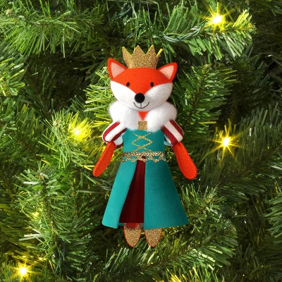 5" Christmas Fabric Fox Princess Ornament - Wondershop™ 3 5" Christmas Fabric Fox Princess Ornament - Wondershop™
