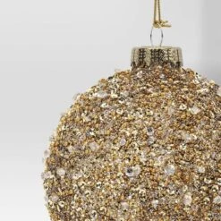 Christmas Gold Glass Beaded Ball Ornament - Wondershop™ 5 Christmas Gold Glass Beaded Ball Ornament - Wondershop™ -Wondershop GUEST b9e2460f b285 479b ab43 59b4192e2e8c