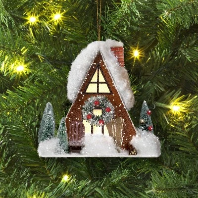 Christmas A Frame House Ornament - Wondershop™ 3 Christmas A Frame House Ornament - Wondershop™