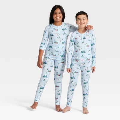 Kids' "Tis The Ski-son!" Cozy Knit Long Sleeve Shirt And Pants Holiday Matching Family Pajama Set - Wondershop™ Blue 7 Kids' "Tis The Ski-son!" Cozy Knit Long Sleeve Shirt And Pants Holiday Matching Family Pajama Set - Wondershop™ Blue - Image 5