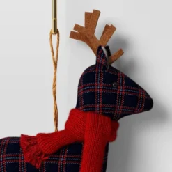 Christmas Fabric Deer Ornament Blue Plaid - Wondershop™ -Wondershop GUEST bb392d1a 6158 48ac 9e74 c981bf3112f0
