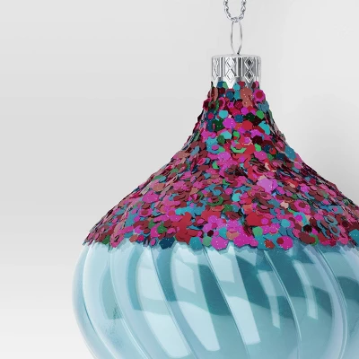 Christmas Swirl Onion Blue Ornament - Wondershop™ 4 Christmas Swirl Onion Blue Ornament - Wondershop™ - Image 2