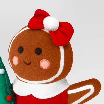 17.25" Fabric Gingerbread Woman Holding Tree Decorative Sculpture - Wondershop™ Brown 4 17.25" Fabric Gingerbread Woman Holding Tree Decorative Sculpture - Wondershop™ Brown - Image 2