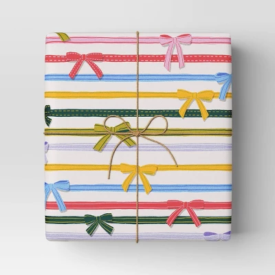 30” 20 Sq Ft Christmas Roll Wrap Bowtie Stripes - Wondershop™ 3 30” 20 Sq Ft Christmas Roll Wrap Bowtie Stripes - Wondershop™