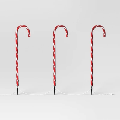 3pc LED Candy Cane Christmas Novelty Path Lights - Wondershop™ 4 3pc LED Candy Cane Christmas Novelty Path Lights - Wondershop™ - Image 2