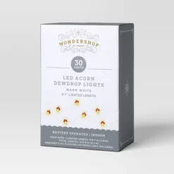 30ct LED Battery Operated Christmas Acorn Dew Drop Lights Warm White With Gold Wire - Wondershop™ 9 30ct LED Battery Operated Christmas Acorn Dew Drop Lights Warm White With Gold Wire - Wondershop™ -Wondershop GUEST c552f2b6 7c0e 4ffe ac65 562ee8e95b8a