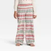Kids' "Let It Snow" Fair Isle Microfleece Holiday Matching Family Pajama Pants - Wondershop™ Cream