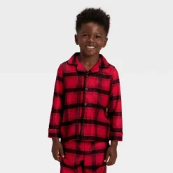 Toddler Plaid Long Sleeve Shirt And Pants Holiday Matching Family Pajama Set - Wondershop™ Red/Black -Wondershop GUEST c7a9e5b1 6825 460c 8a5b 569e81f7a938