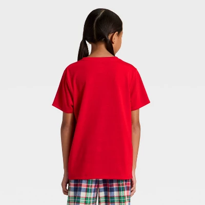 Kids' "Cabin Crew" Short Sleeve Holiday Matching Family Pajama Shirt - Wondershop™ Red 4 Kids' "Cabin Crew" Short Sleeve Holiday Matching Family Pajama Shirt - Wondershop™ Red - Image 2