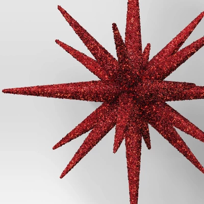 5.8" Christmas Plastic Spike Starburst Ornament Red - Wondershop™ 4 5.8" Christmas Plastic Spike Starburst Ornament Red - Wondershop™ - Image 2