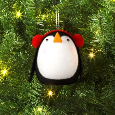 Christmas Felted Wool Penguin Ornament With Earmuffs - Wondershop™ 3 Christmas Felted Wool Penguin Ornament With Earmuffs - Wondershop™