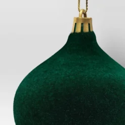Christmas Onion Shaped Flocked Dark Green Ornament With Tassle - Wondershop™ 5 Christmas Onion Shaped Flocked Dark Green Ornament With Tassle - Wondershop™ -Wondershop GUEST ce2558ed e0c9 4406 b5ab bfc44cd8efdc