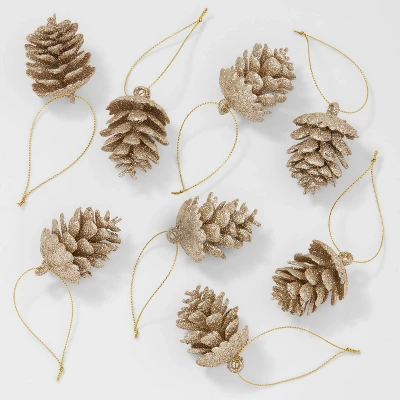 8ct Glittered Pinecone Christmas Tree Ornament Set - Wondershop™ 4 8ct Glittered Pinecone Christmas Tree Ornament Set - Wondershop™ - Image 2