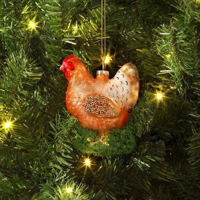 Christmas Glass Rooster Nest Ornament - Wondershop™ 3 Christmas Glass Rooster Nest Ornament - Wondershop™