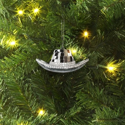 Christmas Silver Disco Cowboy Hat Ornament - Wondershop™ 3 Christmas Silver Disco Cowboy Hat Ornament - Wondershop™