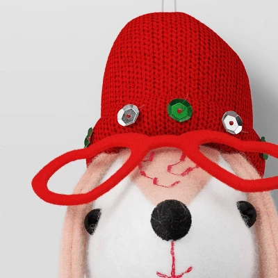 Fabric Dog Head Plaid Scarf Christmas Tree Ornament - Wondershop™ 4 Fabric Dog Head Plaid Scarf Christmas Tree Ornament - Wondershop™ - Image 2