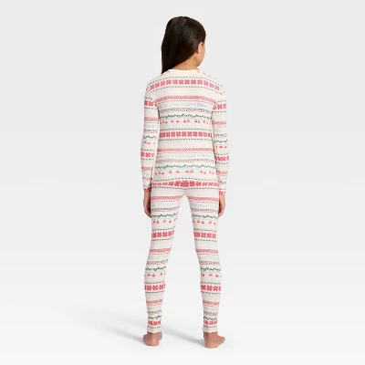 Kids' "Let It Snow" Fair Isle Cozy Knit Long Sleeve Shirt And Pants Holiday Matching Family Pajama Set - Wondershop™ Cream 3 Kids' "Let It Snow" Fair Isle Cozy Knit Long Sleeve Shirt And Pants Holiday Matching Family Pajama Set - Wondershop™ Cream