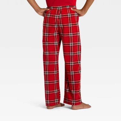 Kids' Plaid Microfleece Holiday Matching Family Pajama Pants - Wondershop™ Red 4 Kids' Plaid Microfleece Holiday Matching Family Pajama Pants - Wondershop™ Red - Image 2