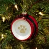 Glass Santa Belt Pet Bowl With Glittered Paw Print Christmas Tree Ornament Red/Black/Gold - Wondershop™: Indoor Decor