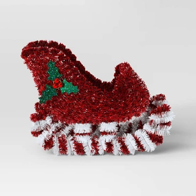 Christmas Tinsel Sleigh Red - Wondershop™ 4 Christmas Tinsel Sleigh Red - Wondershop™ - Image 2