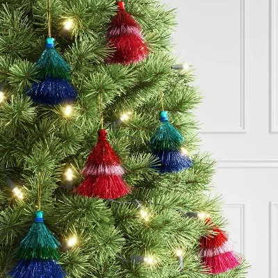 3' 5" Christmas Mini Tassel Ornament Set Green/Hot Pink/Blue - Wondershop™ 3 3' 5" Christmas Mini Tassel Ornament Set Green/Hot Pink/Blue - Wondershop™