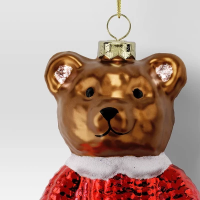 Christmas Glass Sweater Bear Ornament - Wondershop™ 4 Christmas Glass Sweater Bear Ornament - Wondershop™ - Image 2