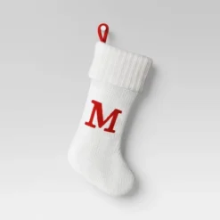 Knit Monogram Christmas Stocking White - Wondershop™ -Wondershop GUEST ea931c04 1c18 4a27 aaaa dd353950034b