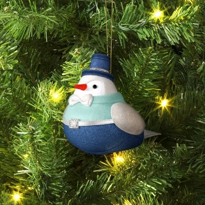 Christmas Featherly Friends Ornament Blue Top Hat - Wondershop™ 3 Christmas Featherly Friends Ornament Blue Top Hat - Wondershop™