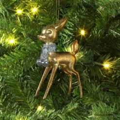 Christmas Plastic Deer Ornament Gold - Wondershop™