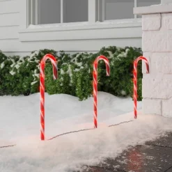 3pc LED Candy Cane Christmas Novelty Path Lights - Wondershop™