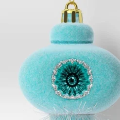 Christmas Flocking Ornament With Reflector Aqua - Wondershop™ 5 Christmas Flocking Ornament With Reflector Aqua - Wondershop™ -Wondershop GUEST f7c5625d 833e 4536 bf57 22ae2c49a43a