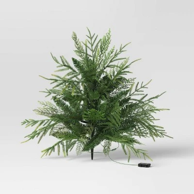 24" Pre-Lit Christmas Norfolk Cedar Artificial Greenery With Ground Stake - Wondershop™ 4 24" Pre-Lit Christmas Norfolk Cedar Artificial Greenery With Ground Stake - Wondershop™ - Image 2