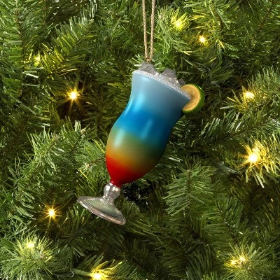 Christmas Glass Rainbow Tropical Drink Ornament - Wondershop™ 3 Christmas Glass Rainbow Tropical Drink Ornament - Wondershop™