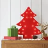 12" Battery Operated Lit Wood Christmas Tree Figurine - Wondershop™ Red