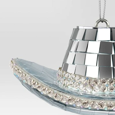 Christmas Silver Disco Cowboy Hat Ornament - Wondershop™ 4 Christmas Silver Disco Cowboy Hat Ornament - Wondershop™ - Image 2